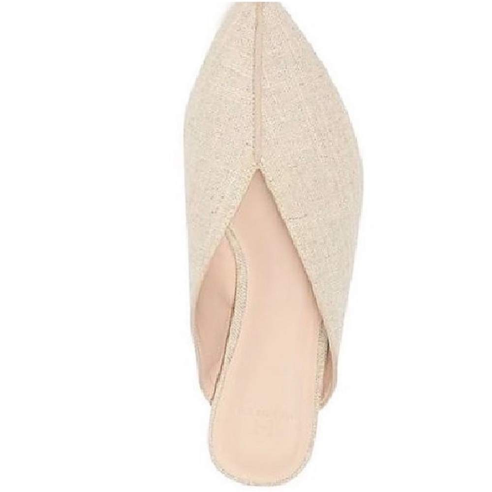 H by Halston Beige Textured Mules
